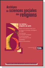 couverture de la revue Archive de sciences sociales des religions
