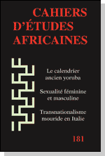 Couverture des Cahiers d'études africaines